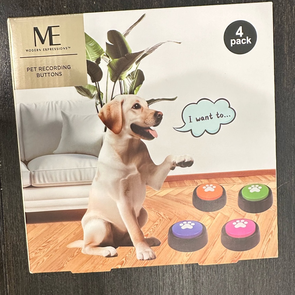 Modern Expressions Pet Recording Buttons - 4 Pack, Multicolor